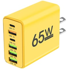 GENERICO - CARGADOR PARA CELULARES CARGA RAPIDA 65W 4 USB + 2 TIPO-C