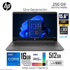 HP - Laptop 250 G9 Intel Core i7 1255U 16GB RAM 512GB 15.6" HD Anti Glare - 9D197LT