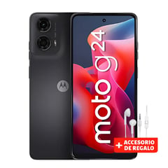 MOTOROLA - MOTO G24 4+256GB ROM GRIS ACERO + AUDIFONOS DE REGALO