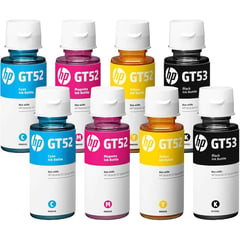 HP - KIT COMPLETO DE TINTAS GT53 GT52 NEGRO CIAN MAGENTA Y AMARILLO