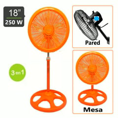 BOSKKO - Ventilador 18 pulgadas Orbital Semi industrial 250W 360 Grados Naranja