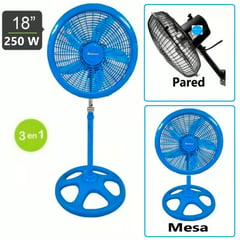 BOSKKO - Ventilador 18 pulgadas Orbital Semi industrial 250W 360 Grados Azul