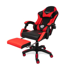 XION - SILLA GAMER ERGONÓMICA CON MASAJEADOR Y REPOSAPIÉS 135° TITAN ROJO