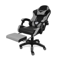 XION - SILLA GAMER ERGONÓMICA CON MASAJEADOR Y REPOSAPIÉS 135° TITAN GRIS