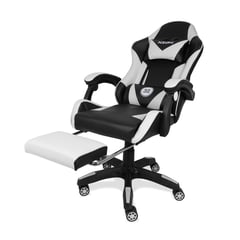 XION - SILLA GAMER ERGONÓMICA CON MASAJEADOR Y REPOSAPIÉS 135° TITAN BLANCO