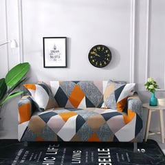 SALA FABULOSA - Funda de mueble 3-2-1 Lycra estampado con fundas de cojín TRICOLOR