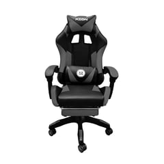 XION - SILLA GAMER ERGONÓMICA CON MASAJEADOR Y REPOSAPIÉS 135° TITAN GRIS