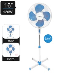 BOSKKO - Ventilador De Piso 16 BK-8216VD 120W - Azul