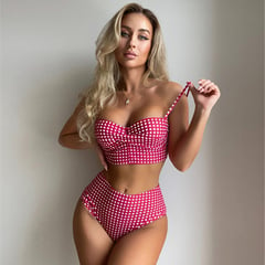 TIOZONEY - Top De Bikini Mujer - Rojo