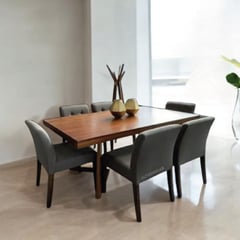 ALTO HOGAR - Juego de Comedor de Madera 6 Sillas Lia Gris