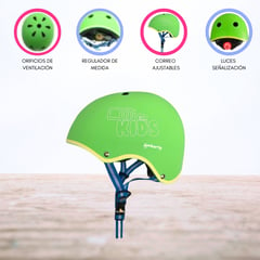 OLLIE - CASCO PROTECTOR REGULABLE PARA NIÑOS «S KIDS» GREEN