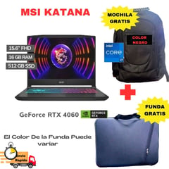 Laptop Katana 15 B12vfk Core I7-12650h 8gb Rtx4060 16gb Ram 512gb Ssd 15-6