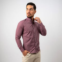 BARBADENS - Camisa Casual Algodón Pima Slim Fit Barbadens Hombre