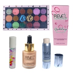 REVEL - SOMBRA + ILUMINADOR + CORRECTOR + AGUA MICELAR