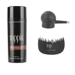 TOPPIK - Fibras Capilares 275gr Con Aplicador Y Peine DARK BROWN