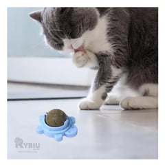 RYBIU IMPORT - Bola de Hierba Forma de Tortuga para Gatos de Tono Celeste