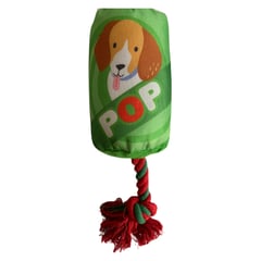 QUALITY IMPORTERS - Peluche Juguete de Perro con Soga en Forma de Gaseosa