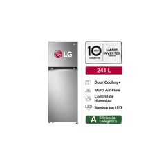 LG - Refrigeradora Top freezer GT24BPP 241 L con Door Cooling Plateada