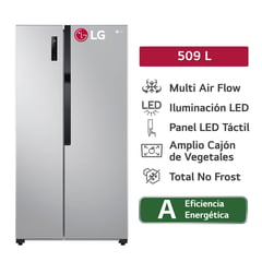 LG - Refrigeradora LS51BPP Side By Side Smart Inverter 509L Plateado