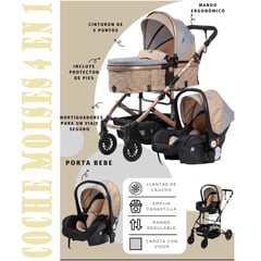 CONFORT - COCHE CUNA MOISES 4 en 1 -BEIGE