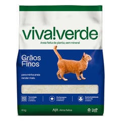 VIVA VERDE - Arena Higiénica para Gatos de Granos Finos 4kg