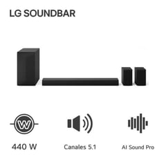 LG - Barra De Sonido 440W 51ch Rear Speakers incluidos S60TR