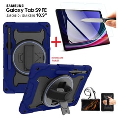 GENERICO - Funda Case Armor + Mica de Vidrio para Samsung Tab S9 FE 10.9 SM-X510