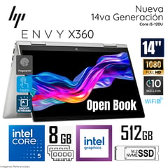 Laptop Envy X360 14-ES1013 2 EN 1 Intel Core 5-120U 8GB RAM 512GB SSD 14" FHD TOUCH WIND 11