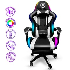 SM - Silla Gamer DP PRO-LB luz RGB Bluetooth Masajeador Color Rojo-Negro