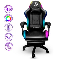 SM - Silla Gamer DP PRO-LB luz RGB Bluetooth Masajeador Negro