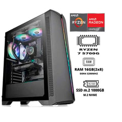 THERMALTAKE - PC GAMER RYZEN 7 5700G 16GB RAM DUAL 1TB SSD M.2 CASE FUENTE 600W GAMER