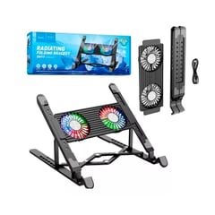 HOCO - Cooler Doble Ventilador Soporte Laptop DH-17 Con Luces RGB