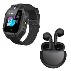 GENERICO - Pack Smartwatch para niños Q19 Negro y Audífonos Pro 6 Negro