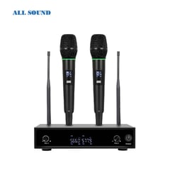 ALL SOUND - MICROFONO PROFESIONAL UHF DUAL RECARGABLE CON MALETIN DE ALUMINIO