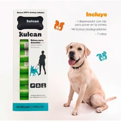 KULCAN - Dispensador + 140 Bolsas Biodegradables Perros