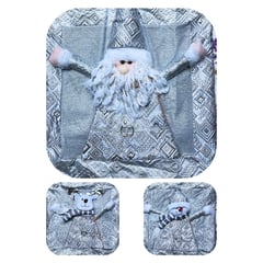 SALA FABULOSA - Funda de cojín Set 3 piezas navideño sofisticado Silver