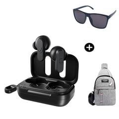 SKULLCANDY - Audifonos Inalambricos Dime XT Black + Lentes +Morral Plomo