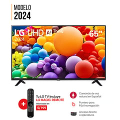 LG - Televisor 65 Pulg. LED Smart TV 4K UHD con Thinq AI 65UT7300PSA l Control Magic