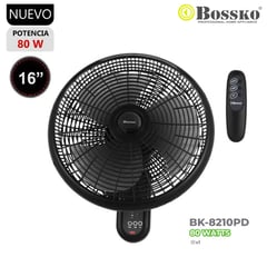 BOSSKO - Ventilador De Pared 16 con Control Remoto BK-8210PD