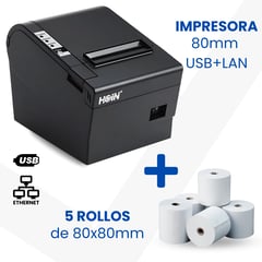 HOIN - Impresora Ticketera Térmica 80MM USB + LAN