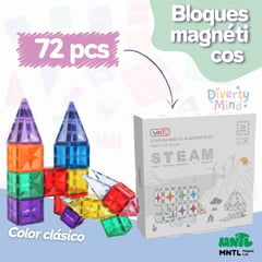 GENERICO - BLOQUES MAGNÉTICOS EDUCATIVOS MNTL 72 PIEZAS DISEÑO ESTRELLA