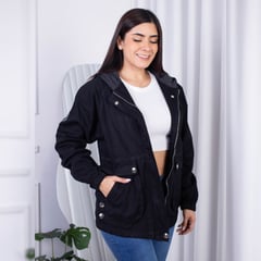 BENCUS JEANS - Casaca Jeans Negro Mujer Parka