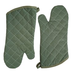 GENERICO - PAR DE GUANTES PROFESIONAL PARA HORNO 15 PULGADAS VERDE 200°C