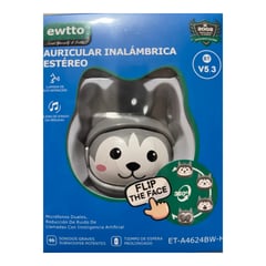 EWTTO - Audífonos Bluetooth Diseño HUSKY Rostro Intercambiable