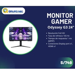 SAMSUNG - Monitor Gamer Odyssey G3 de 24 FHD 165Hz 1ms