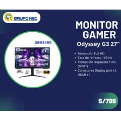 SAMSUNG - Monitor Gamer Odyssey G3 de 27