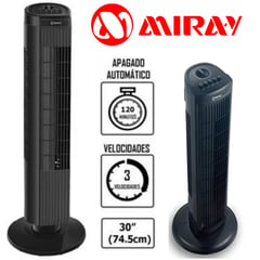 MIRAY - Ventilador Torre 30 " VMTT-933 NEGRO