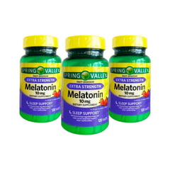 SPRING VALLEY - 3 Melatonina de 10mg sabor a fresa - 120 Tabl