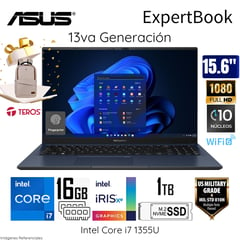 ASUS - Laptop ExpertBook Intel Core i7 1355U 16GB RAM 1TB SSD 156 FHD B1502CVA-NJ1091 + Mochila Teros