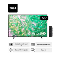 SAMSUNG - Televisor 55 Crystal UHD UN55DU8000G 4K Tizen OS Smart TV 2024